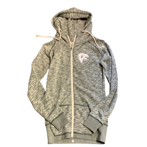 Ladies Falcon Hooded Funnel Neck Zip Hoodie - Green Marble