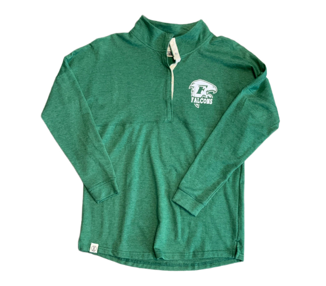 Ladies Long Sleeve Half Button Up (Small