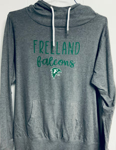 Ladies Falcon Hooded Funnel Neck Tee (Size XL)