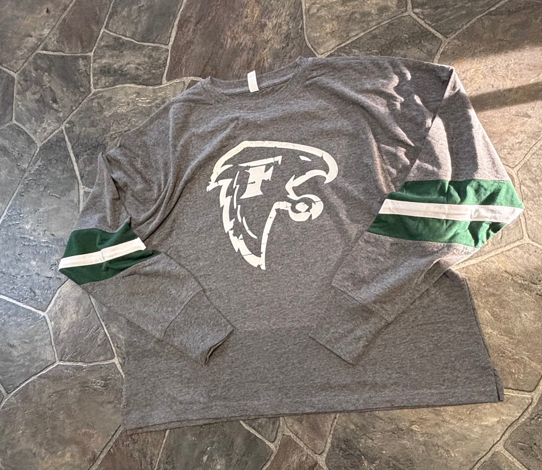 Ladies Oversized Long Sleeve Distressed Falcon