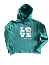 Load image into Gallery viewer, Ladies Falcon Love Boxy Pullover Hood - Pom or Cheer