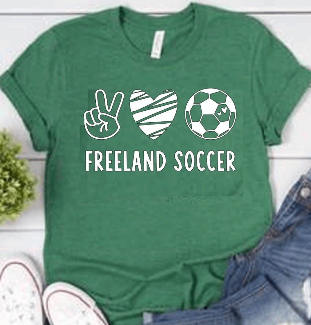 (FSC) Peace Love Soccer Tee