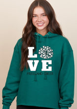 Load image into Gallery viewer, Ladies Falcon Love Boxy Pullover Hood - Pom or Cheer