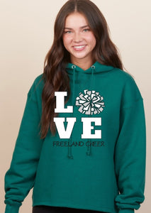 Ladies Falcon Love Boxy Pullover Hood - Pom or Cheer