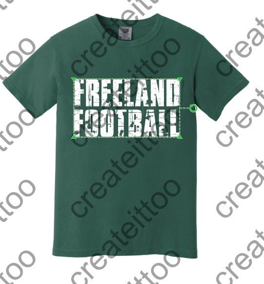 (F) Freeland Football Comfort Colors Tee